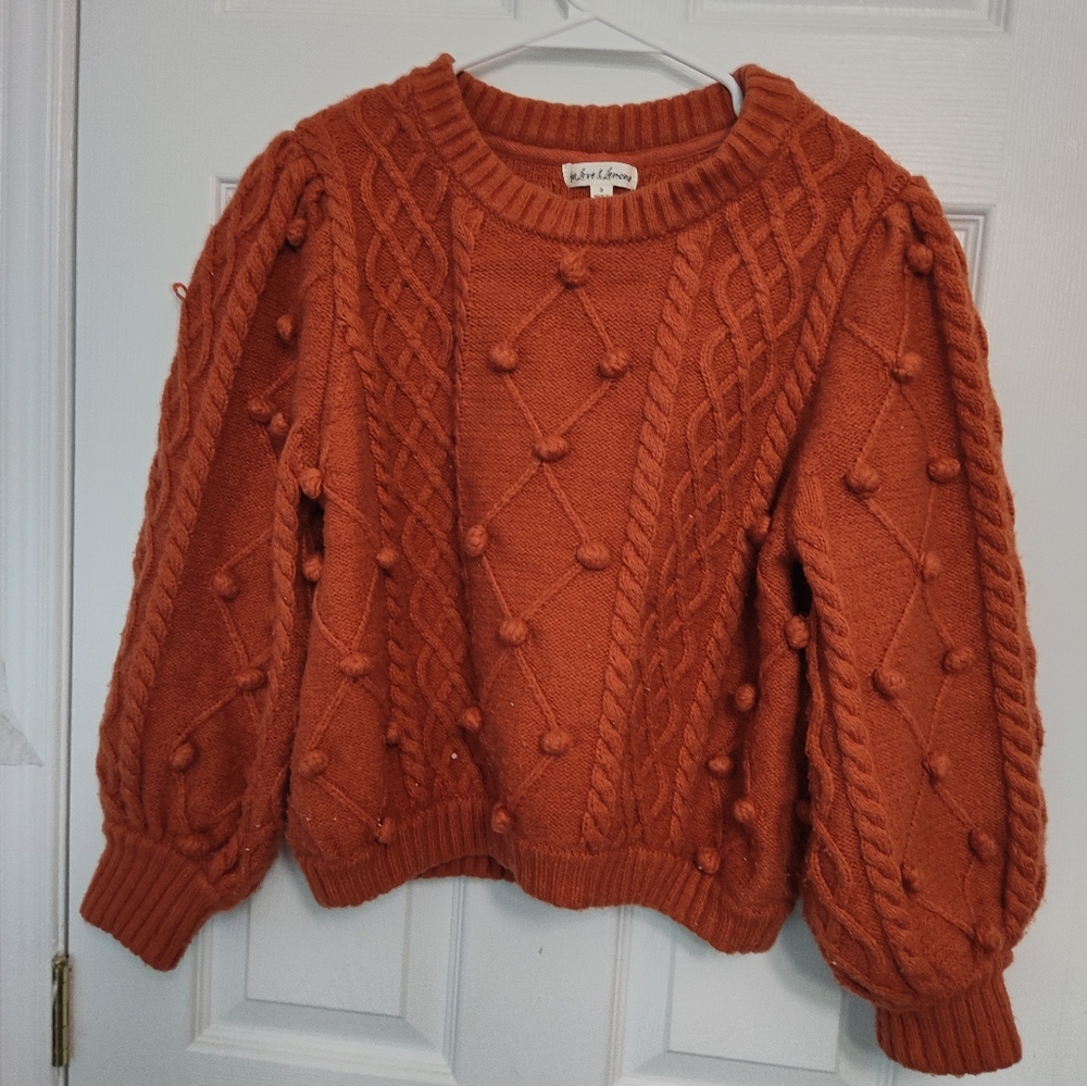 For Love & Lemons Orange Knit Sweater